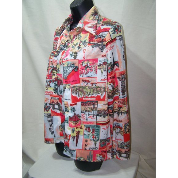 Vintage Top Twinset David Smith Country Geography 12 Blouse - Picture 2 of 7